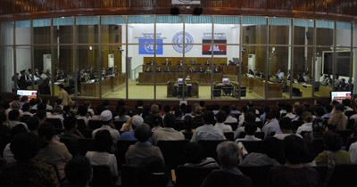 Le tribunal a autorisé les prises de vue dans la salle du public seulement une fois, le 17 février 2009. (POOL CETC-Reuters)